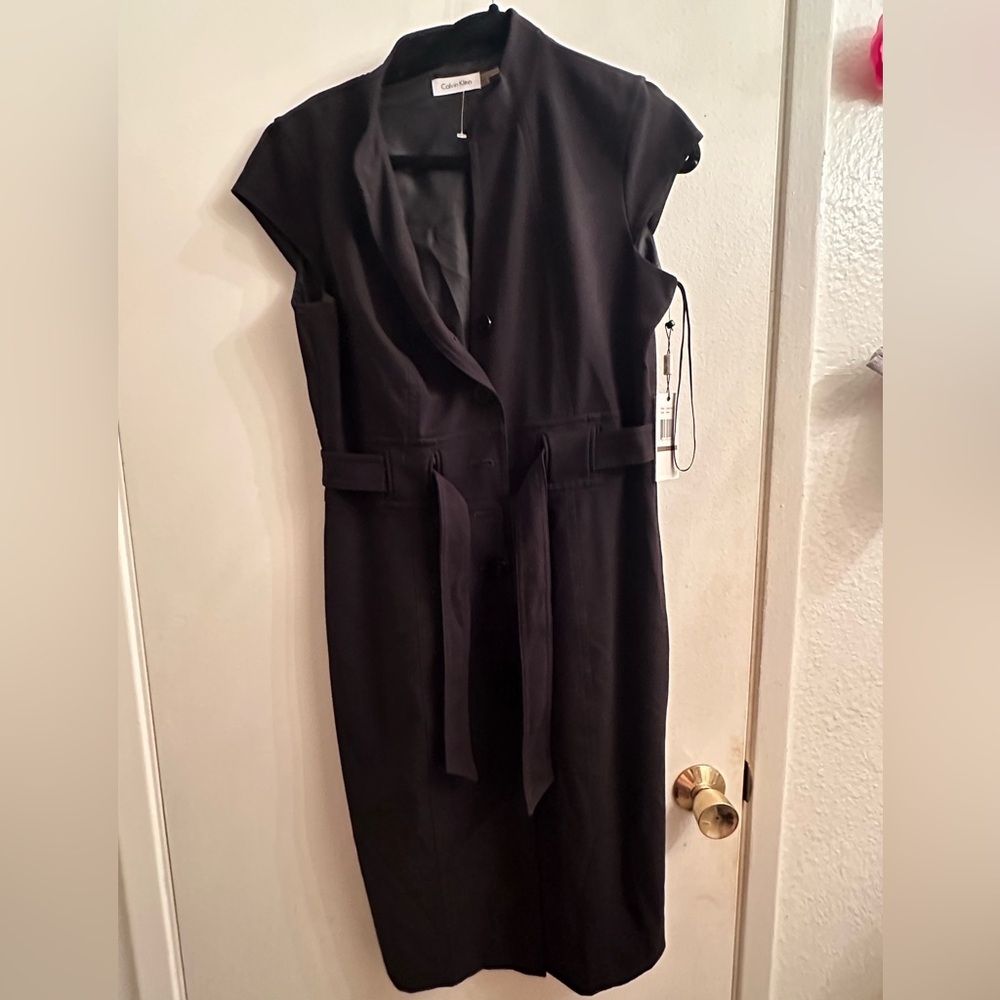 Calvin Klein black dress pencil style size 12 new with tags